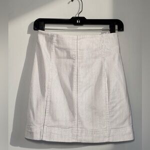 Free People White Pinstripe Mini Skirt